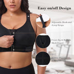 Front Zip High Support Sports Bra