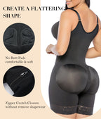 Front Zip Full Bust Mid-Thigh Faja Bodysuit