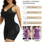 Front Zip Full Bust Mid-Thigh Faja Bodysuit