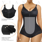 Side Bust Padded Front Zip Brief Cut Bodysuit