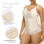 Side Bust Padded Front Zip Brief Cut Bodysuit